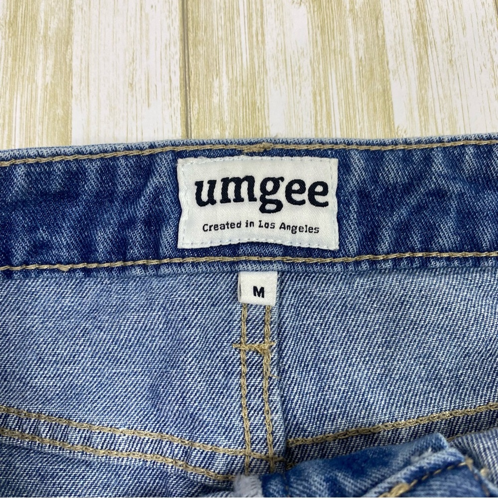 Umgee Red Piper Embroidered Denim Mini Skirt - Picture 7 of 8